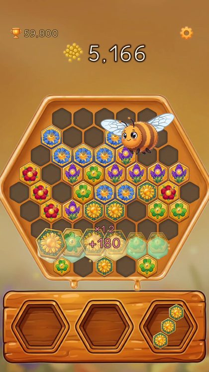 A line clearing with a score multiplier